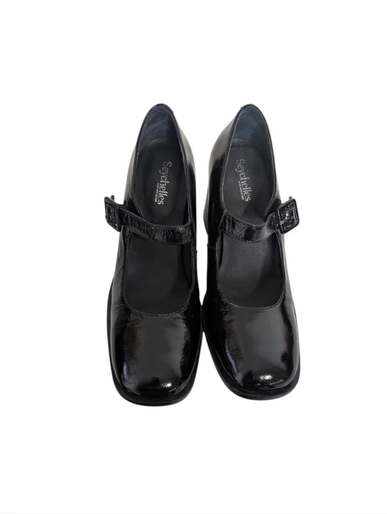 Seychelles Play Pretend Mary Jane heels In Black Gloss ...Size 9 - Picture 4 of 8